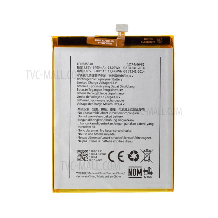 OEM 3.85V 3400mAh 13.09Wh Battery Spare Part for Hisense HLTE300T E77 E77M H10-1
