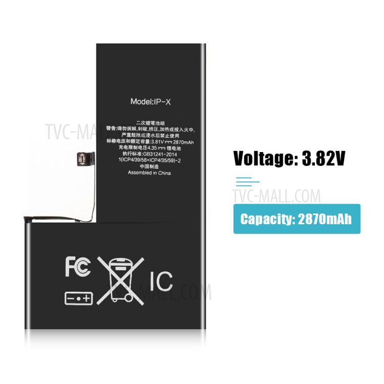 IPARTSEXPERT 2716mAh Battery Replacement (ZY+WK Program) for iPhone X-2