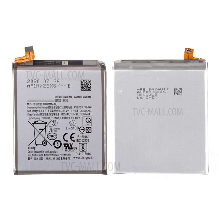 IPARTS EXPERT 4855mAh EB-BG988ABY Li-ion Battery Part for Samsung Galaxy S20 Ultra G988-1