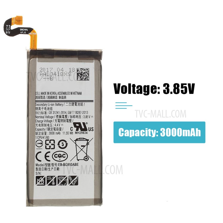 IPARTS EXPERT 3000mAh EB-BG950ABE Li-ion Battery Replacement for Samsung Galaxy S8 SM-G950-2