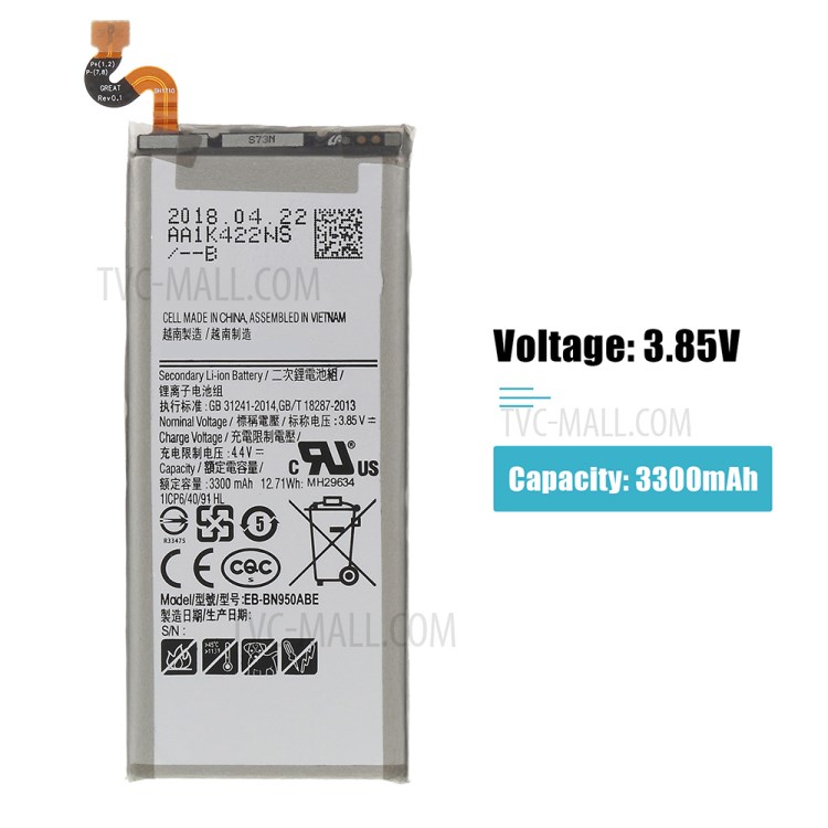 IPARTS EXPERT 3.85V 3300mAh Li-ion Battery Replace Part for Samsung Galaxy Note 8 N950-2