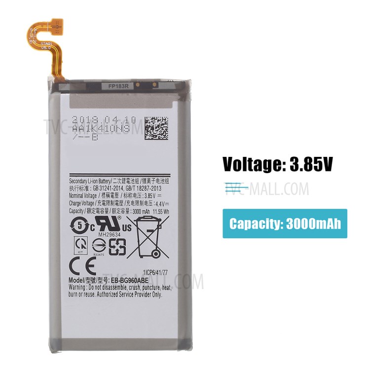 IPARTS EXPERT for Samsung Galaxy S9 G960 EB-BG960ABE Battery Part 3.85V 3000mAh-2