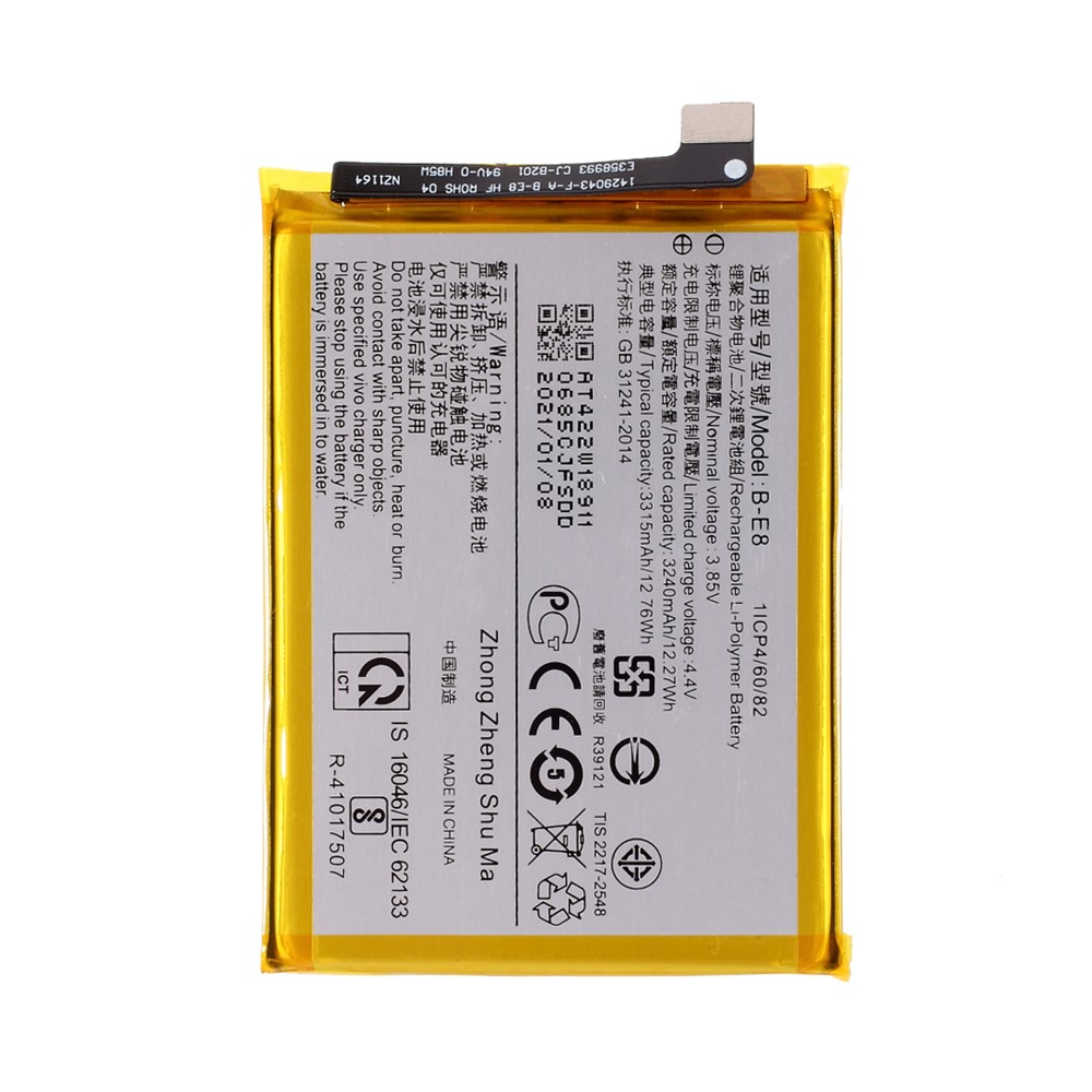 3.85V 3240mAh Battery Replacement (Encode: B-E8) for vivo Y97-1