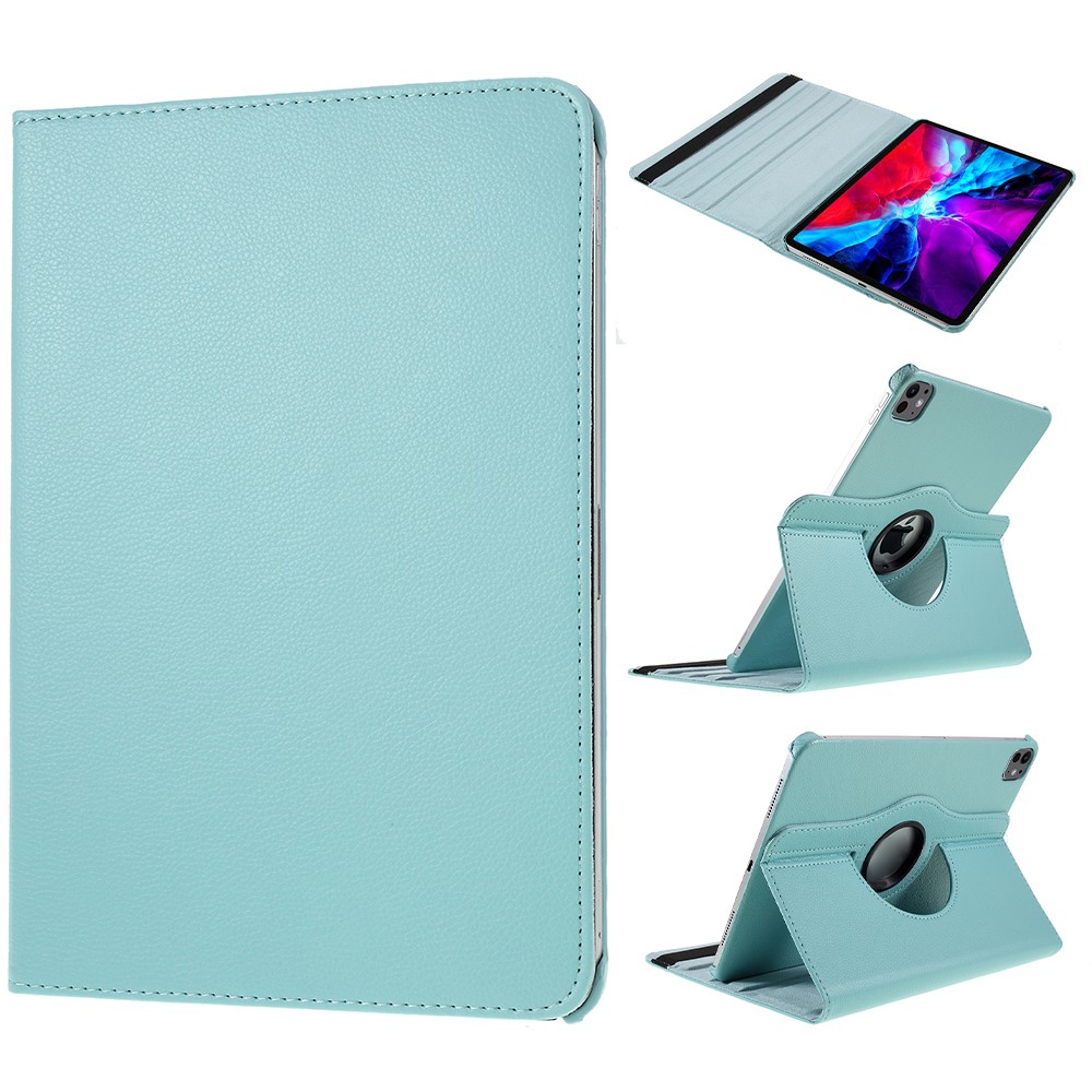 For iPad Pro 13 (2024) Case PU Leather Tablet Cover 360 Degree Rotating Stand - Baby Blue