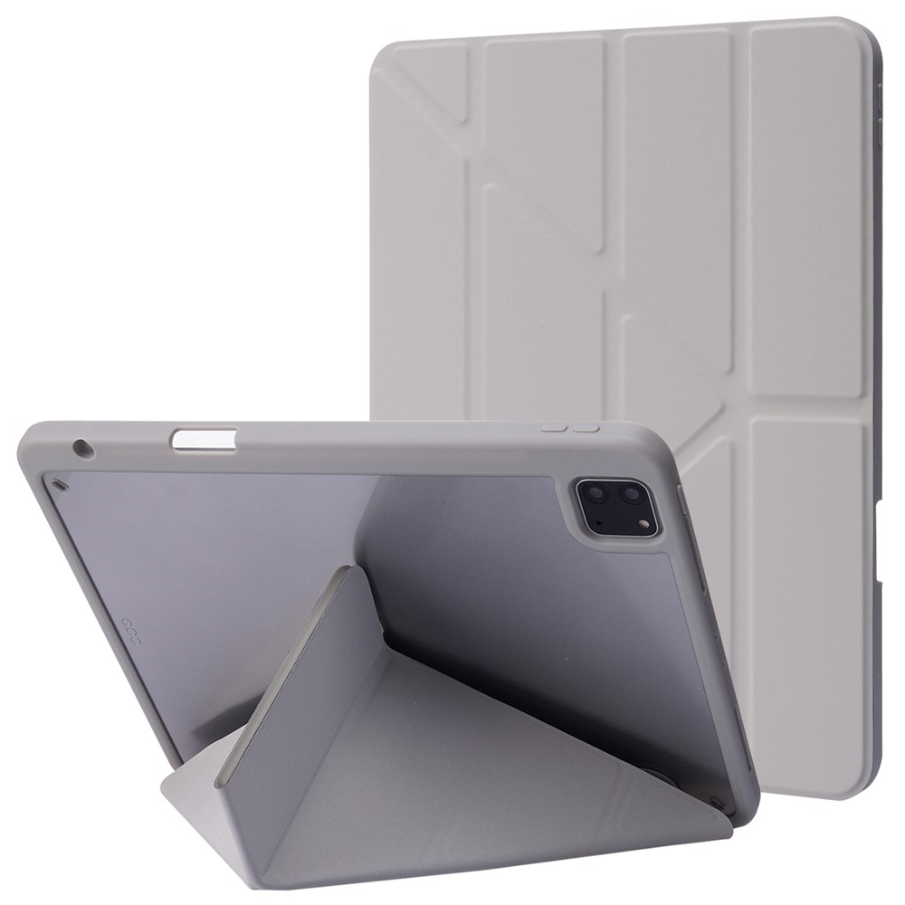 For iPad Pro 13 (2025) / 13 (2024) Case Origami Stand Leather Tablet Cover with Auto Wake / Sleep -  Grey