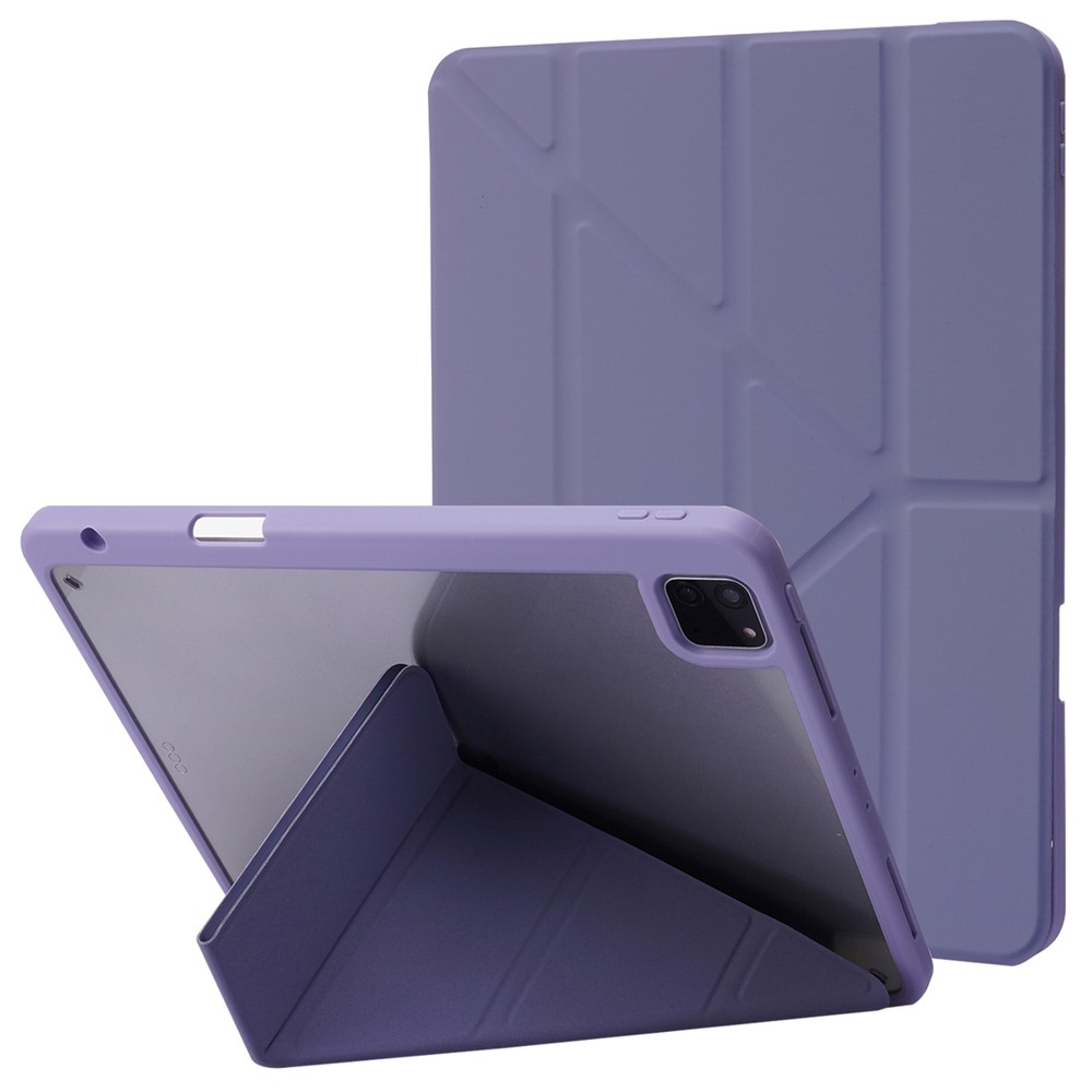For iPad Pro 13 (2025) / 13 (2024) Case Origami Stand Leather Tablet Cover with Auto Wake / Sleep -  Purple