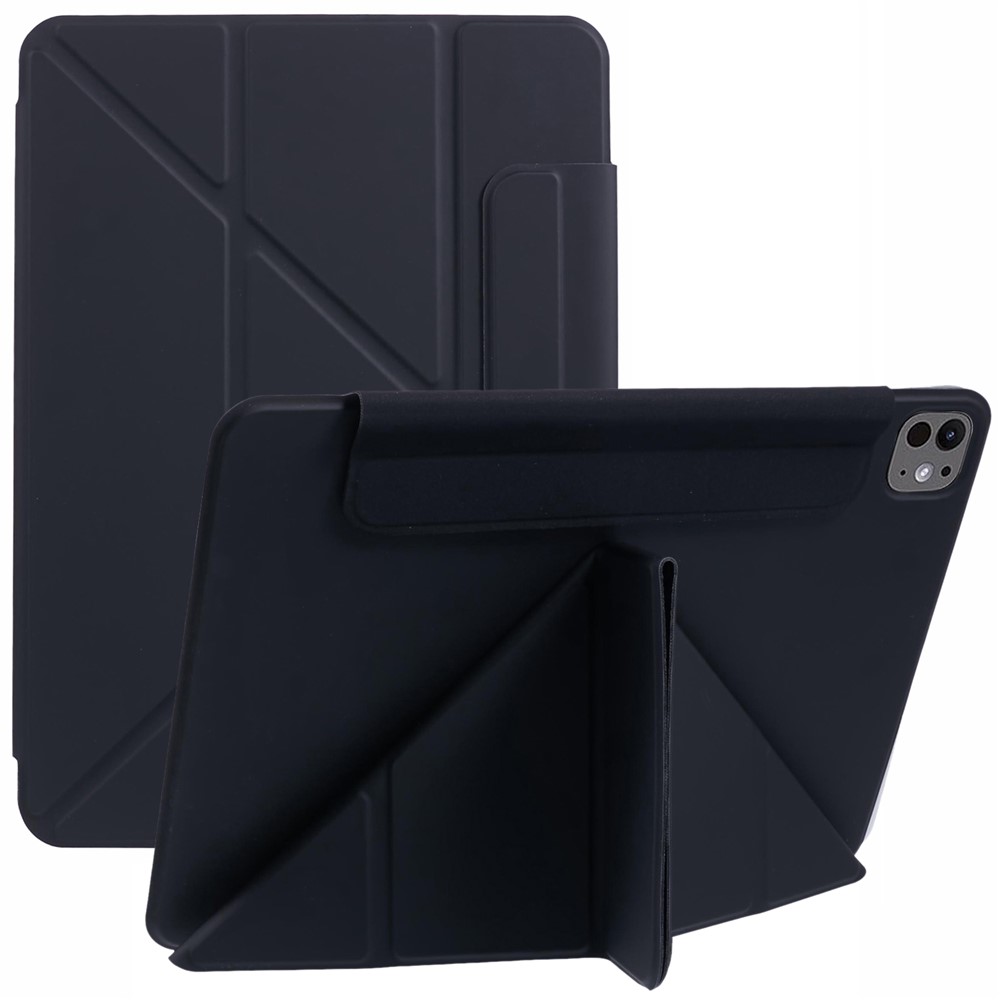 For iPad Pro 13 (2025) / 13 (2024) Tablet Cover Magnetic PU Leather Protective Case with Stand - Black