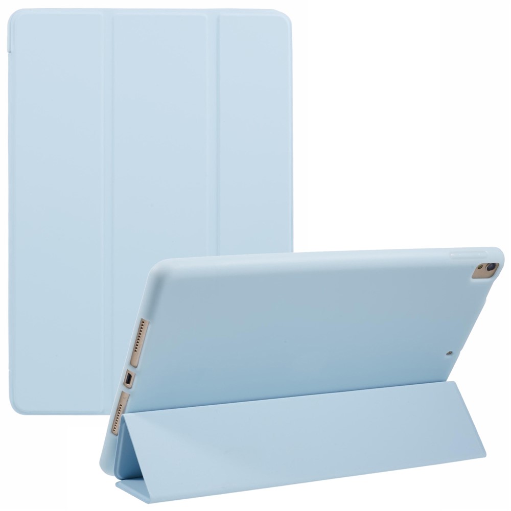 For iPad 10.2 (2021) / (2019) / (2020) / Pro 10.5-inch (2017) Case Tri-Fold Stand PU Leather + TPU Tablet Cover - Baby Blue