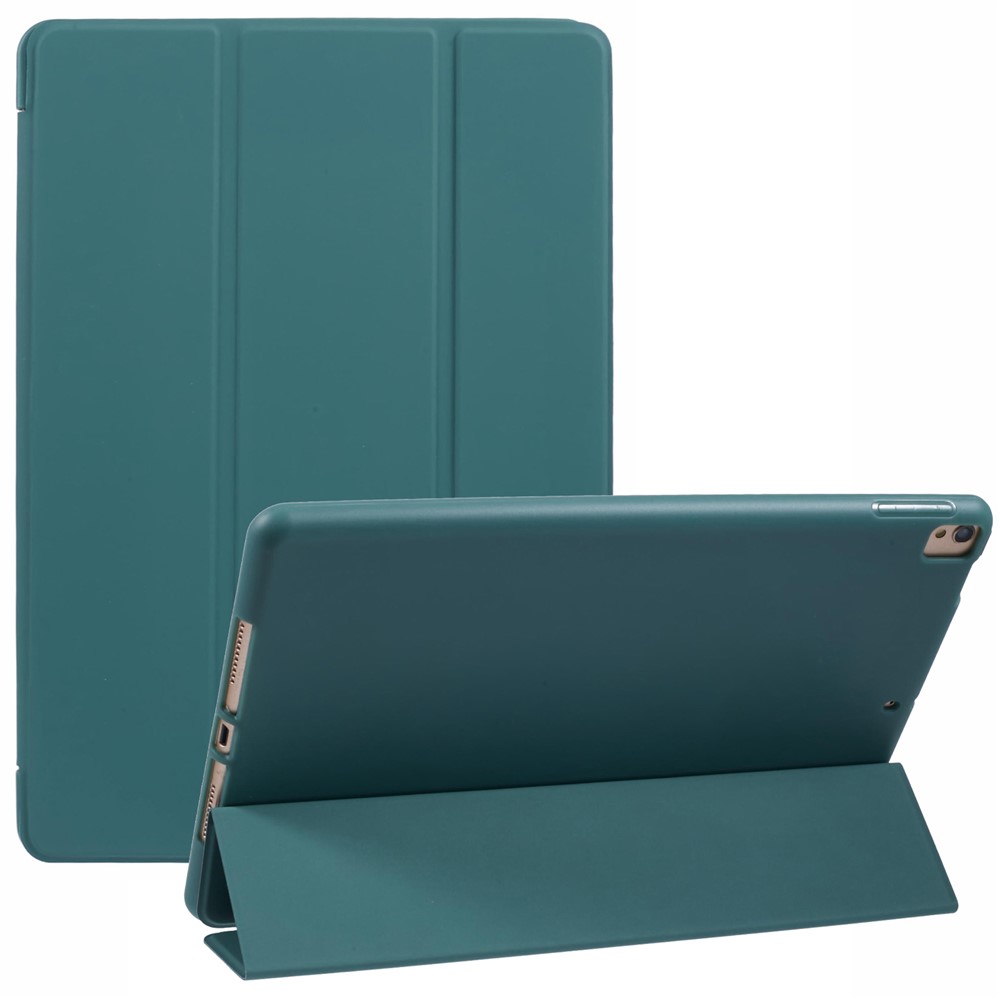 For iPad 10.2 (2021) / (2019) / (2020) / Pro 10.5-inch (2017) Case Tri-Fold Stand PU Leather + TPU Tablet Cover - Green
