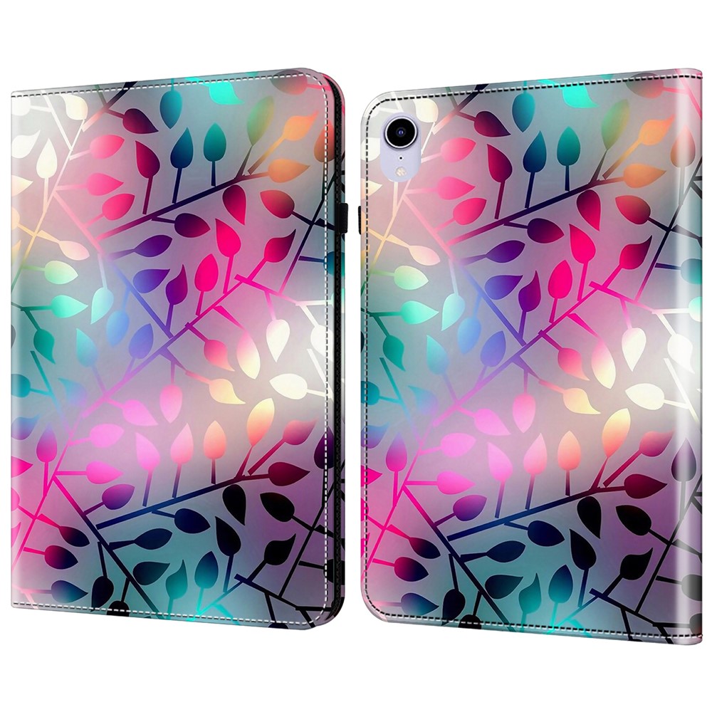 For iPad mini (2024) / mini (2021) Case Pattern Print Leather Tablet Cover with Card Slots Stand Function -  Maple Leaf