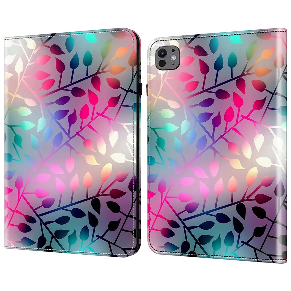 For iPad Pro 13 (2025) / 13 (2024) Stand Case Pattern Printed Leather Tablet Flip Cover - Maple Leaf