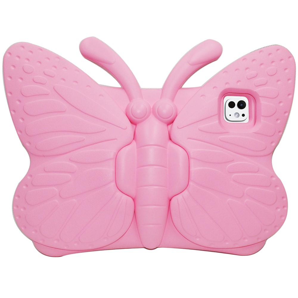 For iPad Pro 11 (2025) / 11 (2024) Case Butterfly Style Support Kickstand EVA Tablet Cover - Pink