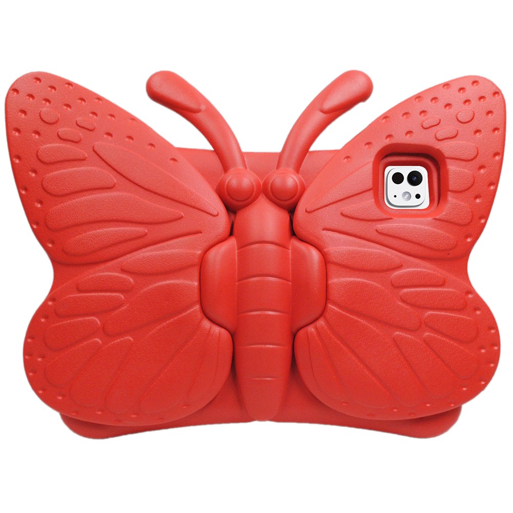For iPad Pro 11 (2025) / 11 (2024) Case Butterfly Style Support Kickstand EVA Tablet Cover - Red