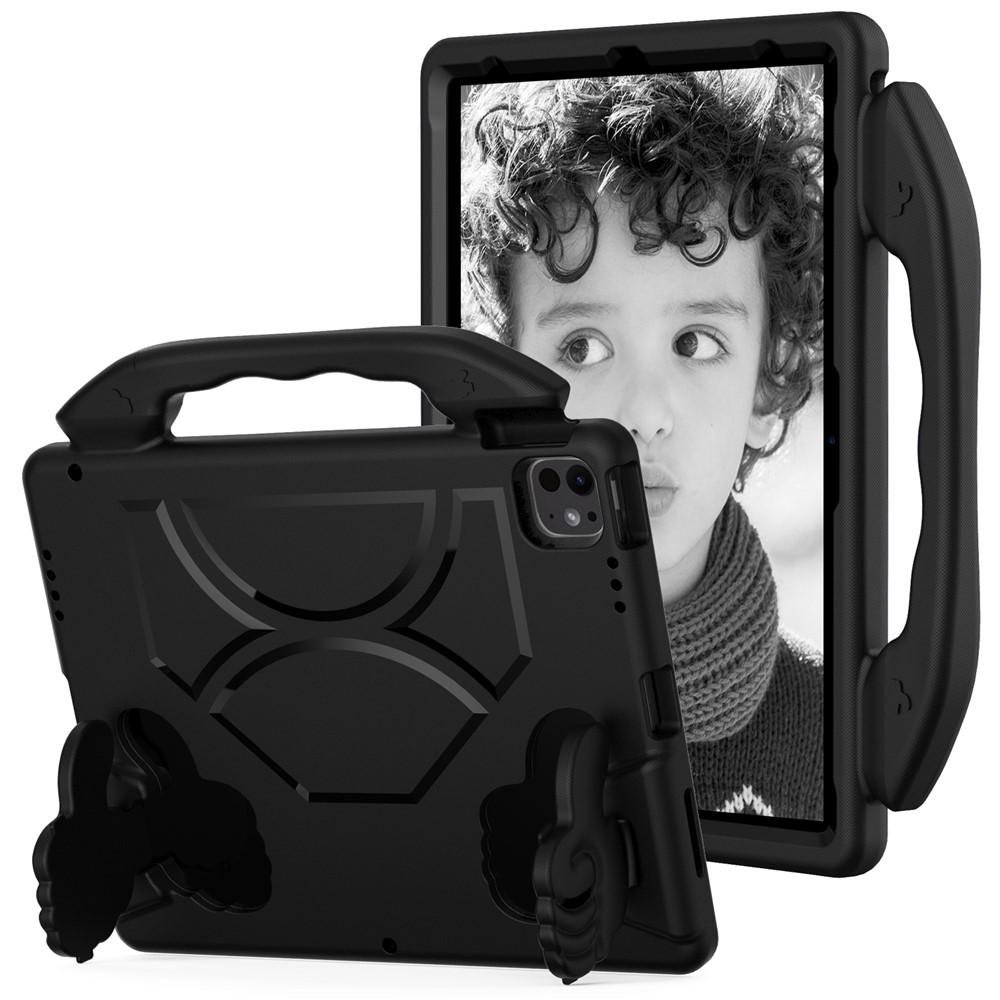 For iPad Pro 12.9-inch (2018) / (2020) / (2021) / (2022) / Air 13 (2025) / (2024) / Pro 13 (2025) / 13 (2024) Tablet EVA Case with Thumb Kickstand - Black
