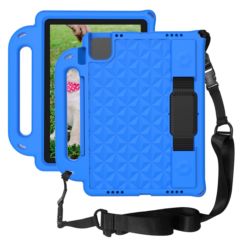 For iPad Pro 11 (2025) / 11 (2024) Case Protective EVA Tablet Cover with Kickstand, Strap - Blue