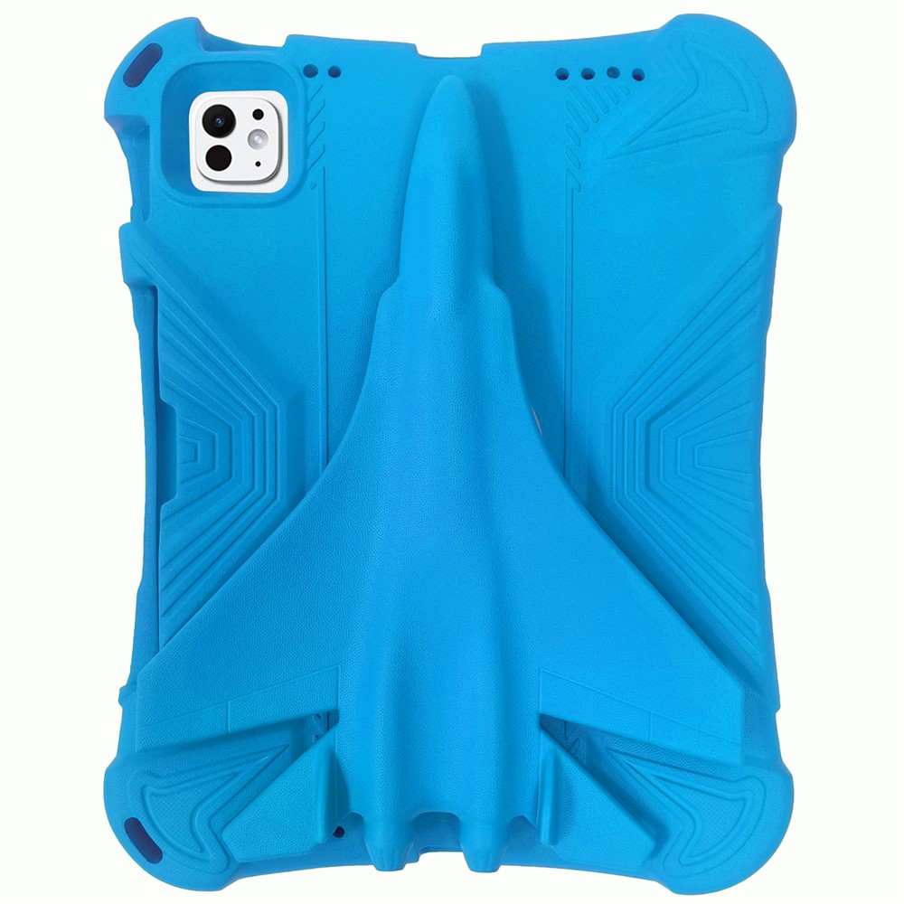 For iPad Pro 11 (2025) / 11 (2024) Case Airplane Style Kickstand EVA Tablet Cover -  Blue