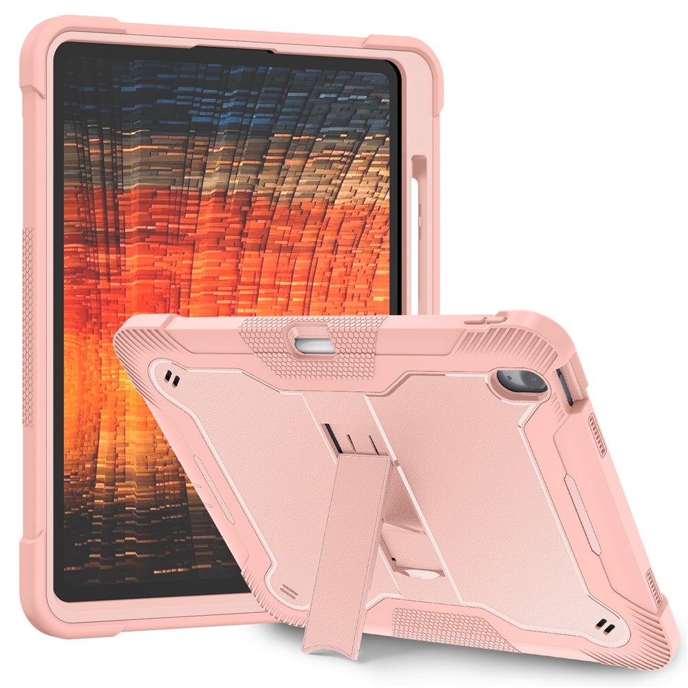 For iPad Air 13 (2025) / (2024) Case Kickstand Silicone + PC Tablet Cover High-Impact Shockproof - Rose Gold