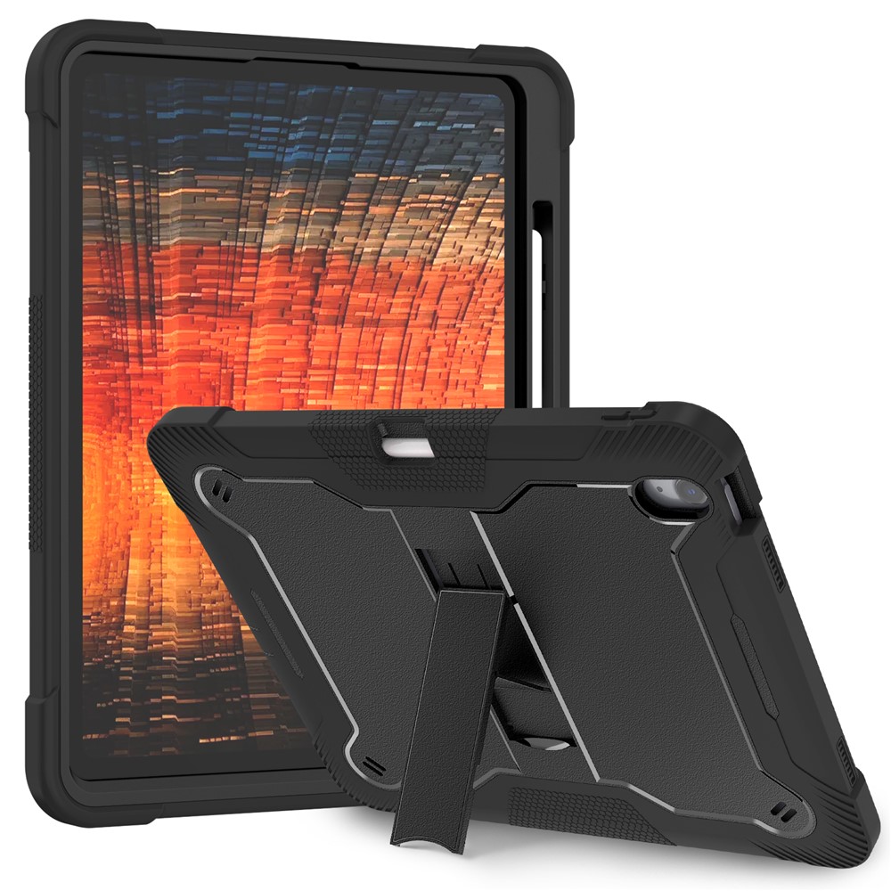 For iPad Air 13 (2025) / (2024) Case Kickstand Silicone + PC Tablet Cover High-Impact Shockproof - Black