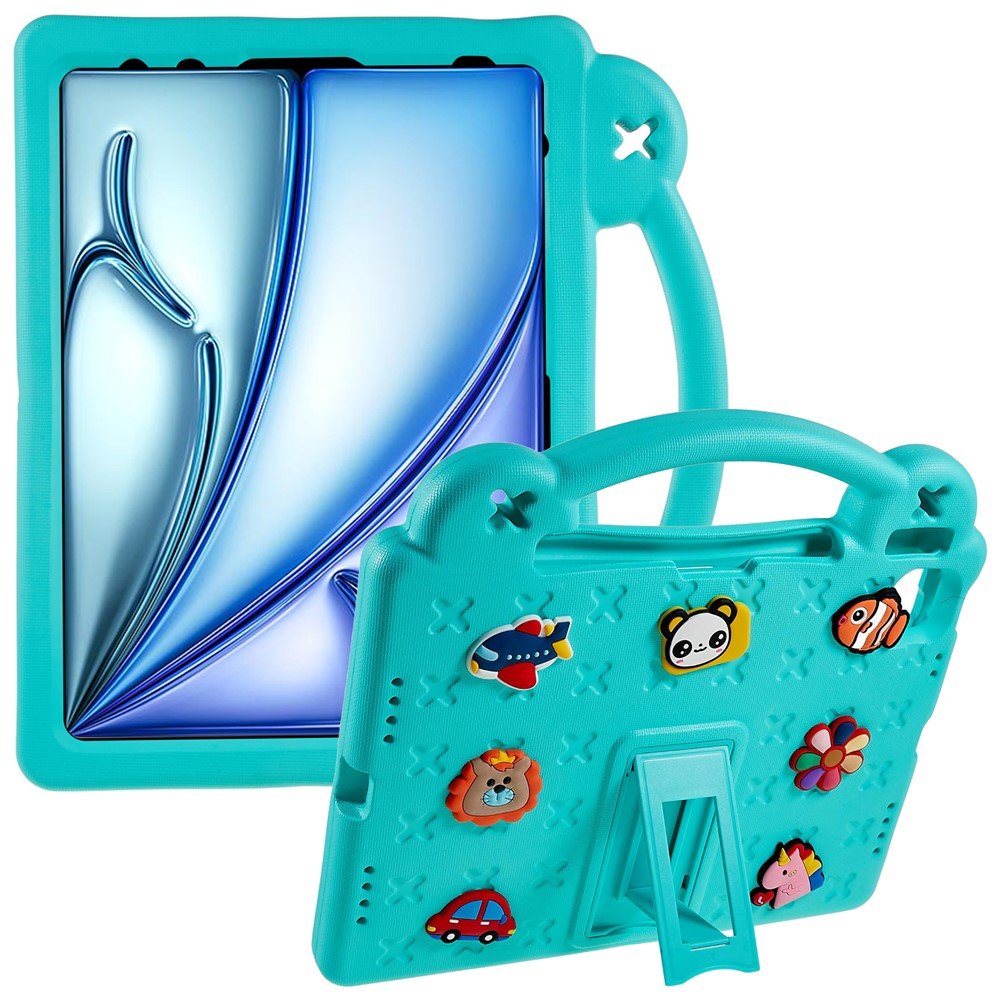 For iPad Air 11 (2025) / (2024) Case Cartoon Patterns EVA Tablet Cover with Kickstand - Green