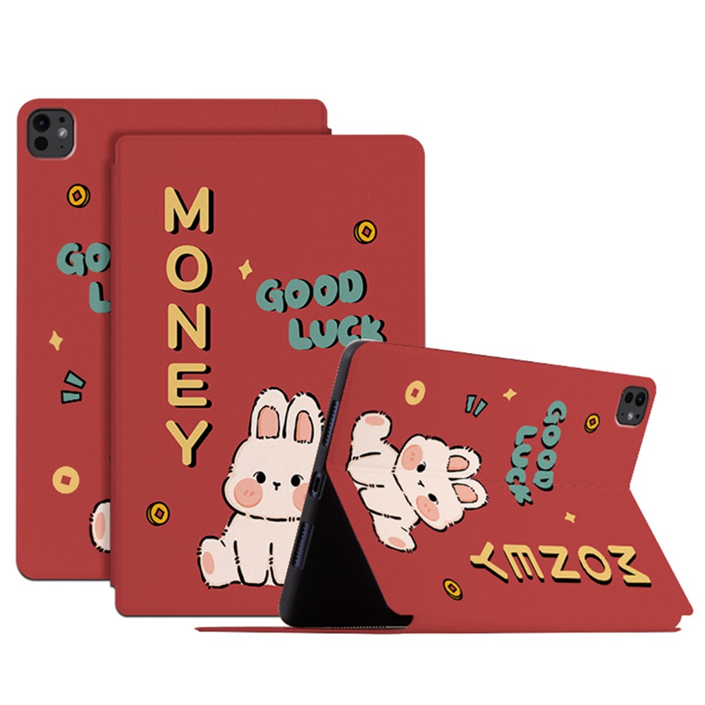 For iPad Pro 11 (2025) / 11 (2024) Case Joyous Pattern PU Leather Tablet Cover Auto Wake / Sleep - Money