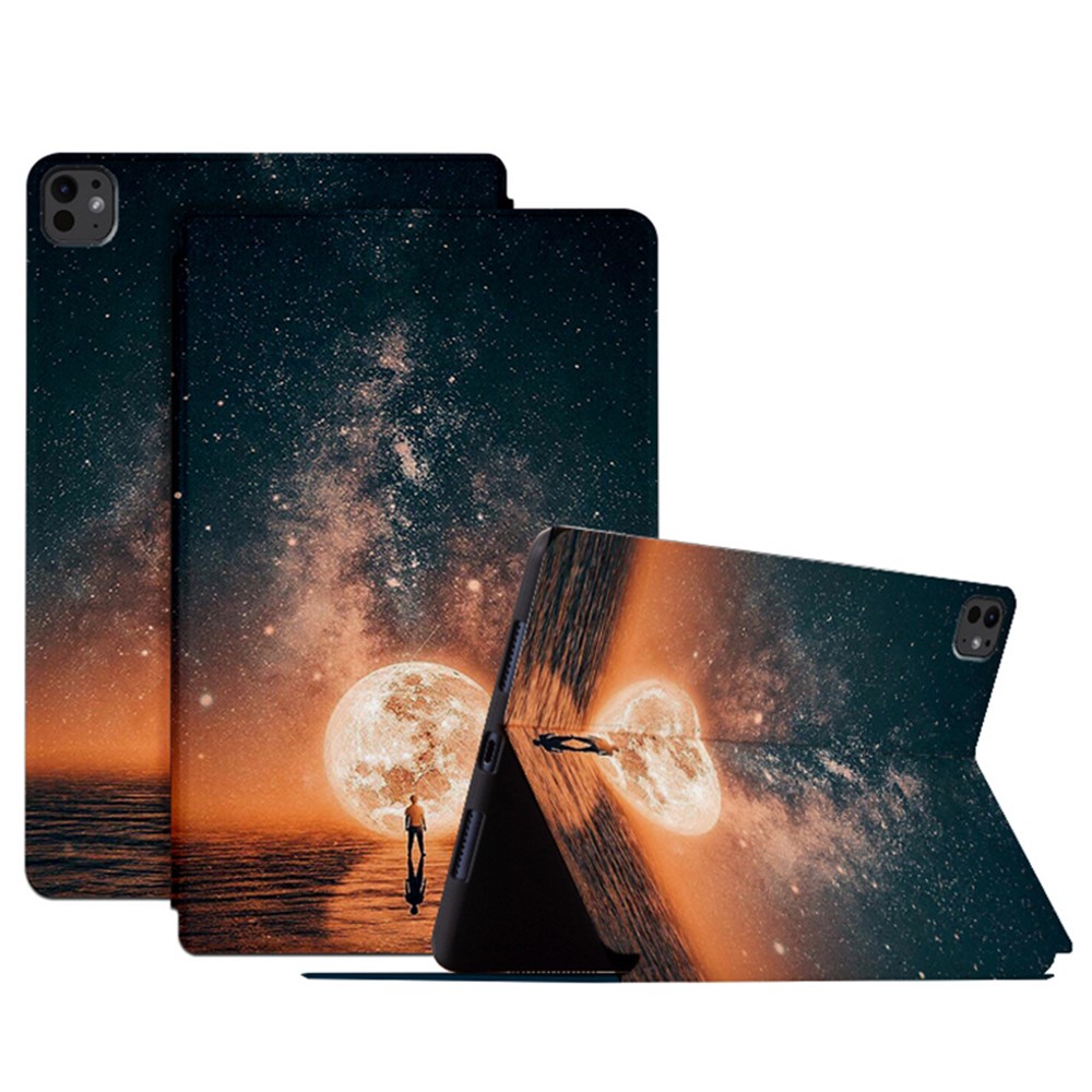 For iPad Pro 11 (2025) / 11 (2024) Case Starry Sky Pattern PU Leather Stand Tablet Cover - Bright Sky