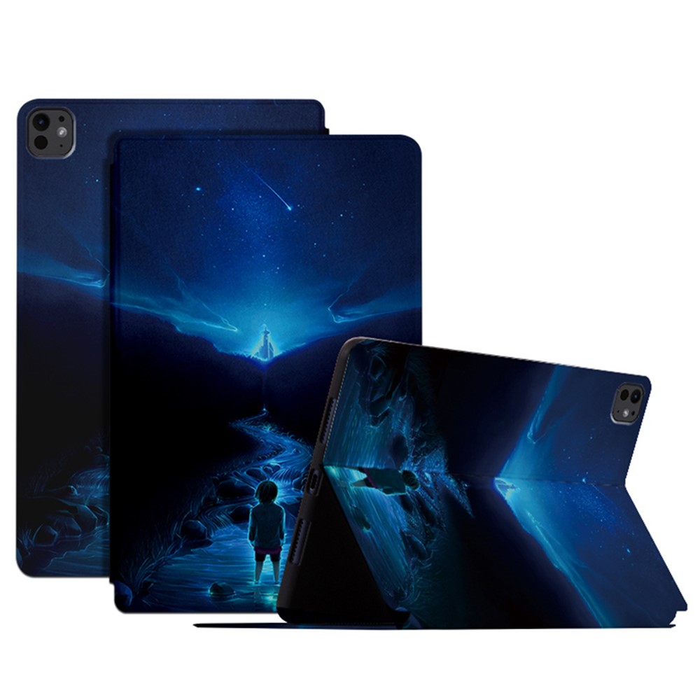 For iPad Pro 11 (2025) / 11 (2024) Case Starry Sky Pattern PU Leather Stand Tablet Cover - Upstream