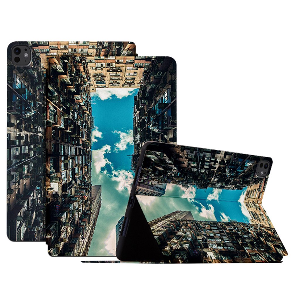 For iPad Pro 11 (2025) / 11 (2024) Case Starry Sky Pattern PU Leather Stand Tablet Cover - City Sky