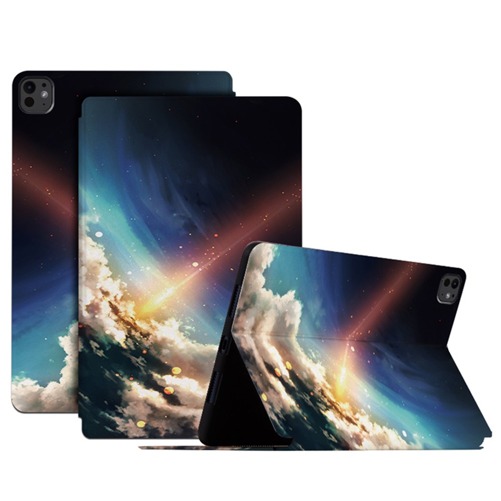 For iPad Pro 11 (2025) / 11 (2024) Case Pattern Print PU Leather Tablet Flip Cover - Bright Starry Sky