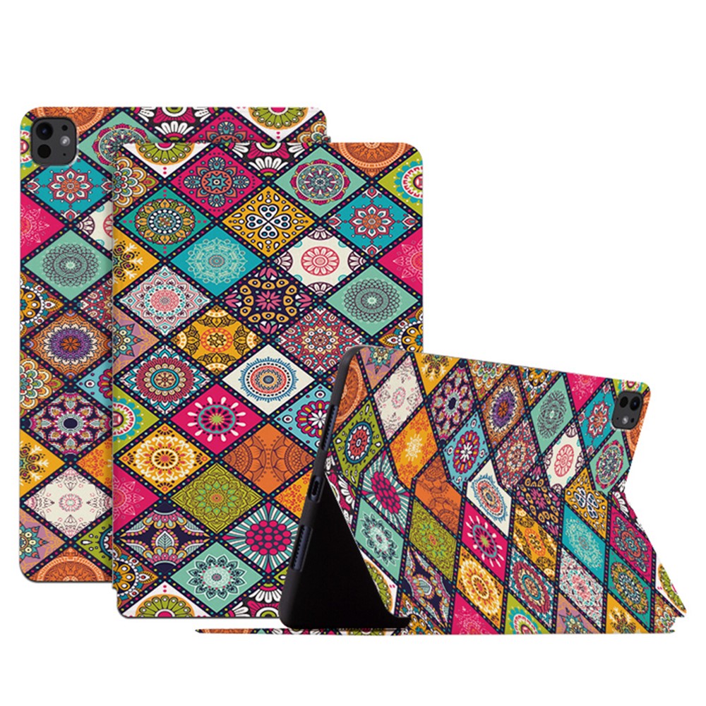 For iPad Pro 11 (2025) / 11 (2024) Case Pattern Print Leather Tablet Cover Auto Wake / Sleep - Colorful Pattern