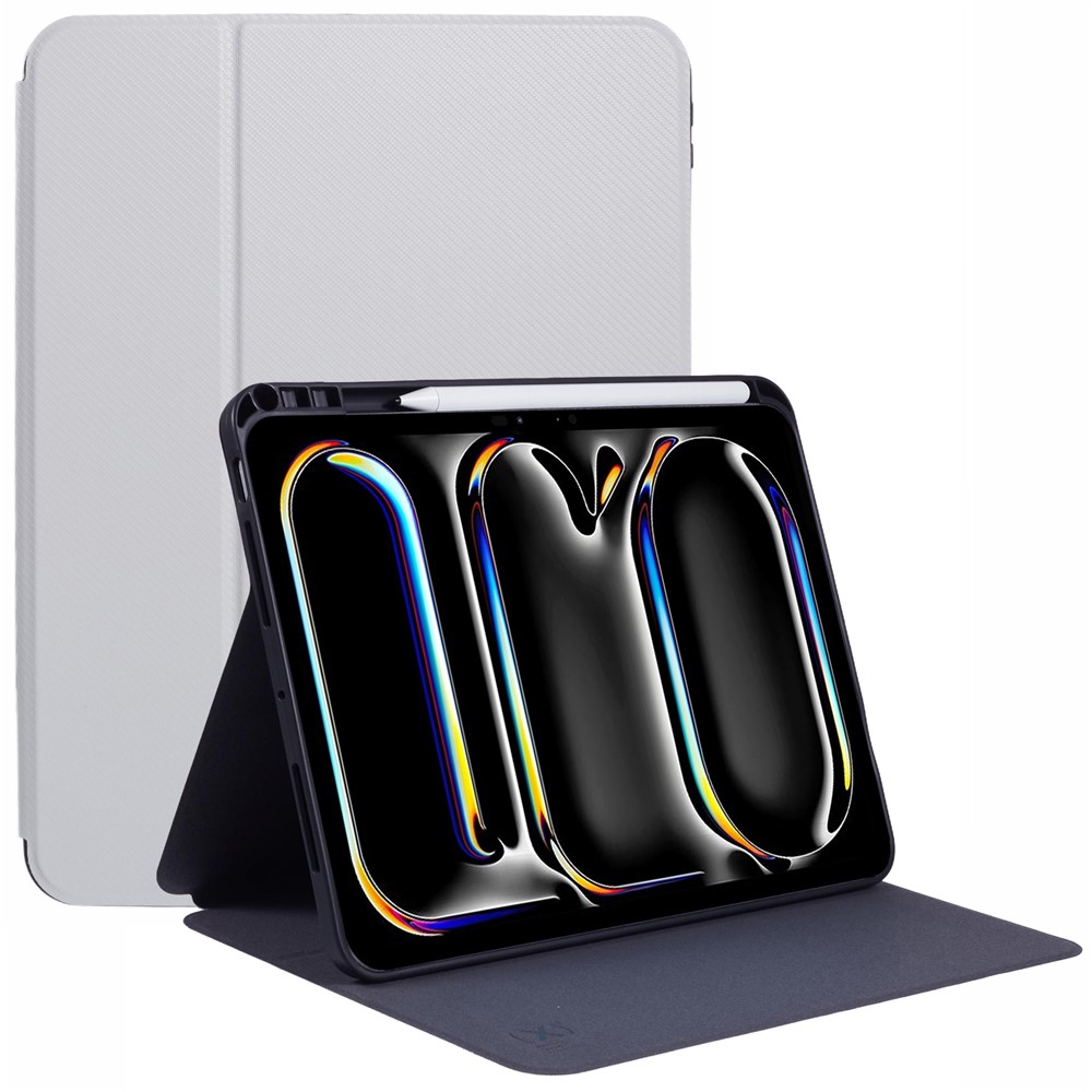 X-LEVEL For iPad Pro 11 (2025) / 11 (2024) Tablet Stand Case PU Leather+TPU Protection Cover - White