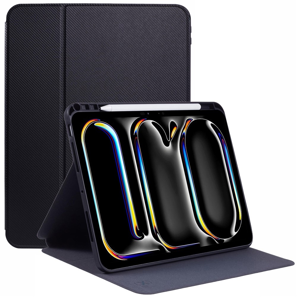 X-LEVEL For iPad Pro 13 (2025) / 13 (2024) Case PU Leather+TPU Tablet Cover with Support Stand - Black
