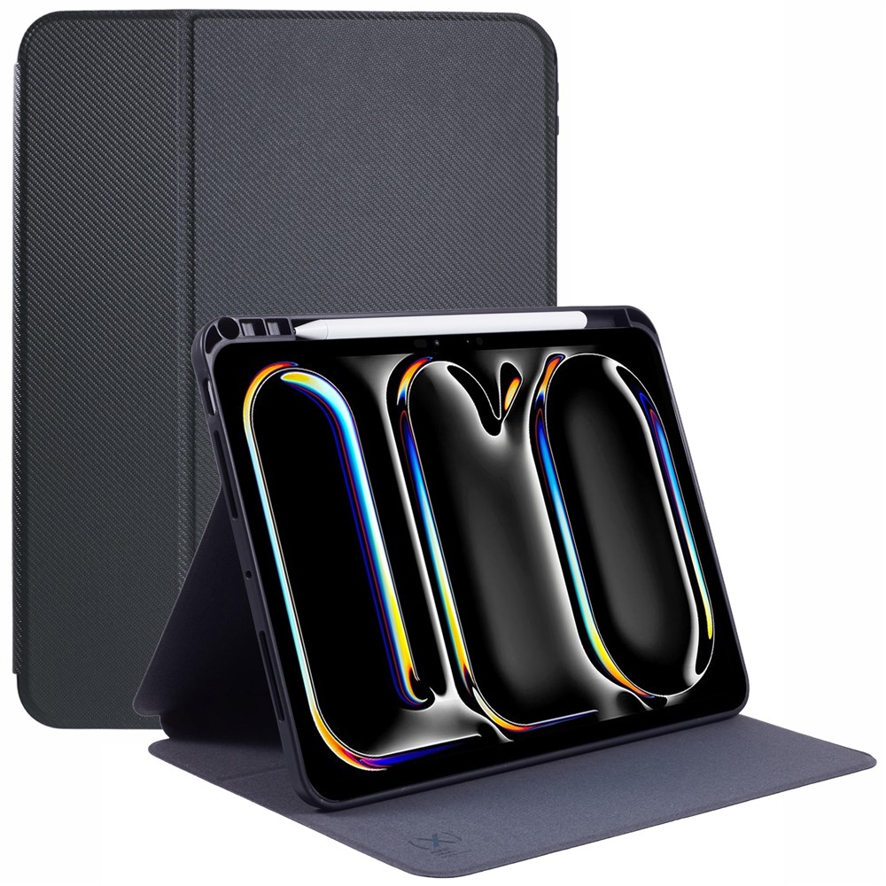 X-LEVEL For iPad Pro 13 (2025) / 13 (2024) Case PU Leather+TPU Tablet Cover with Support Stand - Army Green