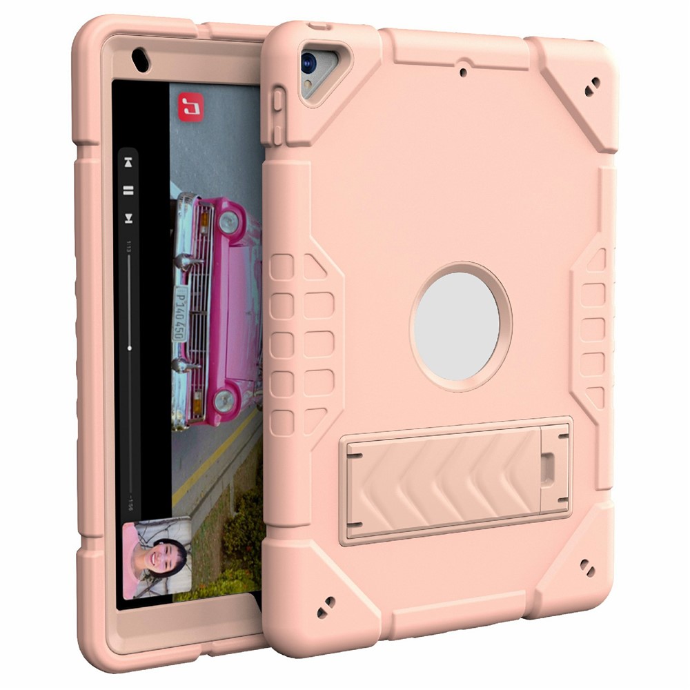 For iPad 10.2 (2019) / (2020) / (2021) Case Kickstand Heavy Duty TPU + PC Tablet Cover Anti-Slip - Rose Gold
