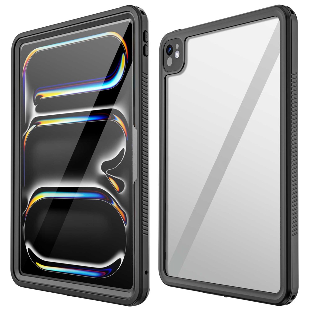 For iPad Pro 13 (2024) Tablet Full Coverage Case PC+PET+TPU IP68 Waterproof Anti-Drop Shell