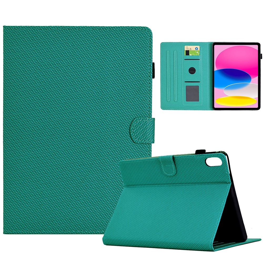 For iPad (2025) / 10.9 (2022) Case Card Slots Auto Wake / Sleep PU Leather Tablet Cover - Baby Blue