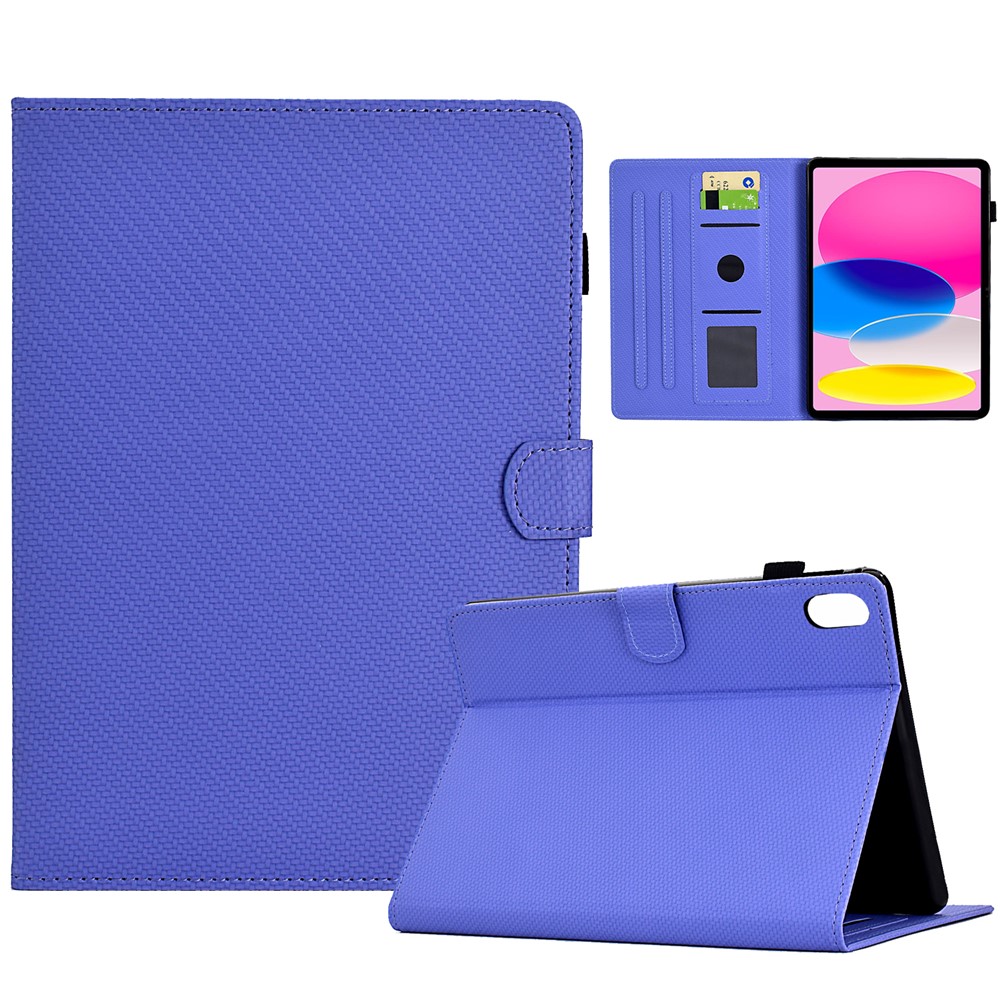 For iPad (2025) / 10.9 (2022) Case Card Slots Auto Wake / Sleep PU Leather Tablet Cover - Purple