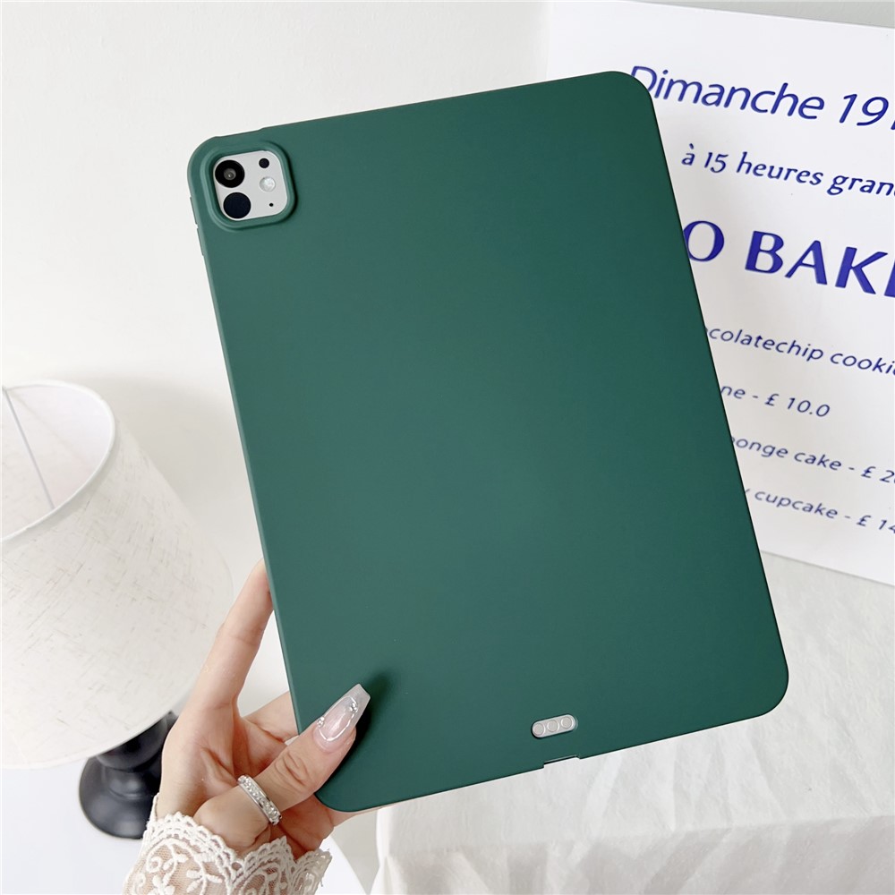 For iPad Pro 11 (2025) / 11 (2024) Case Skin-Touch Soft TPU Tablet Protective Cover - Blackish Green