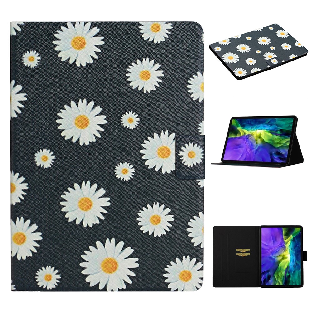 For iPad Pro 11 (2025) / 11 (2024) PU Leather Cover Pattern Printing Tablet Stand Case with Card Slots - Daisy