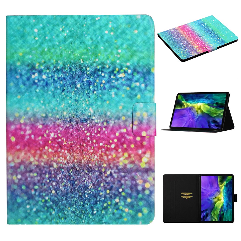 For iPad Pro 11 (2025) / 11 (2024) Cover Pattern Printing PU Leather Card Holder Tablet Case - Colored Sand