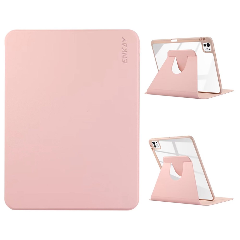 ENKAY HAT PRINCE For iPad Pro 13 (2025) / 13 (2024) Tablet Case Acrylic+PU Leather Flip Cover Auto Wake / Sleep - Pink