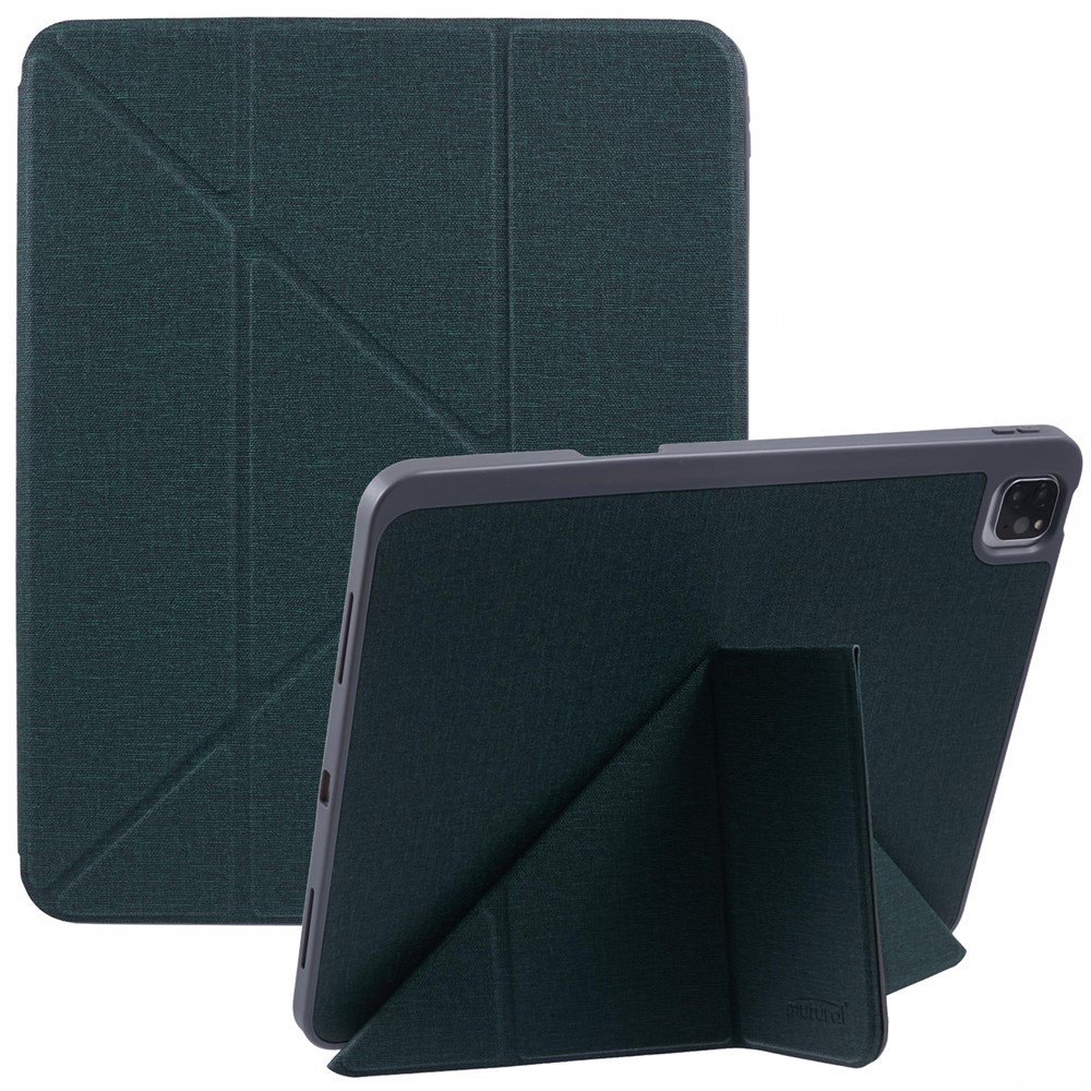 MUTURAL For iPad Pro 13 (2025) / 13 (2024) Case with Pencil Holder Origami Stand Leather Tablet Cover - Green