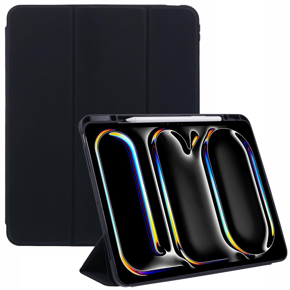 MUTURAL For iPad Pro 13 (2025) / 13 (2024) Case Leather Trifold Stand Cover  Auto Wake / Sleep - Black