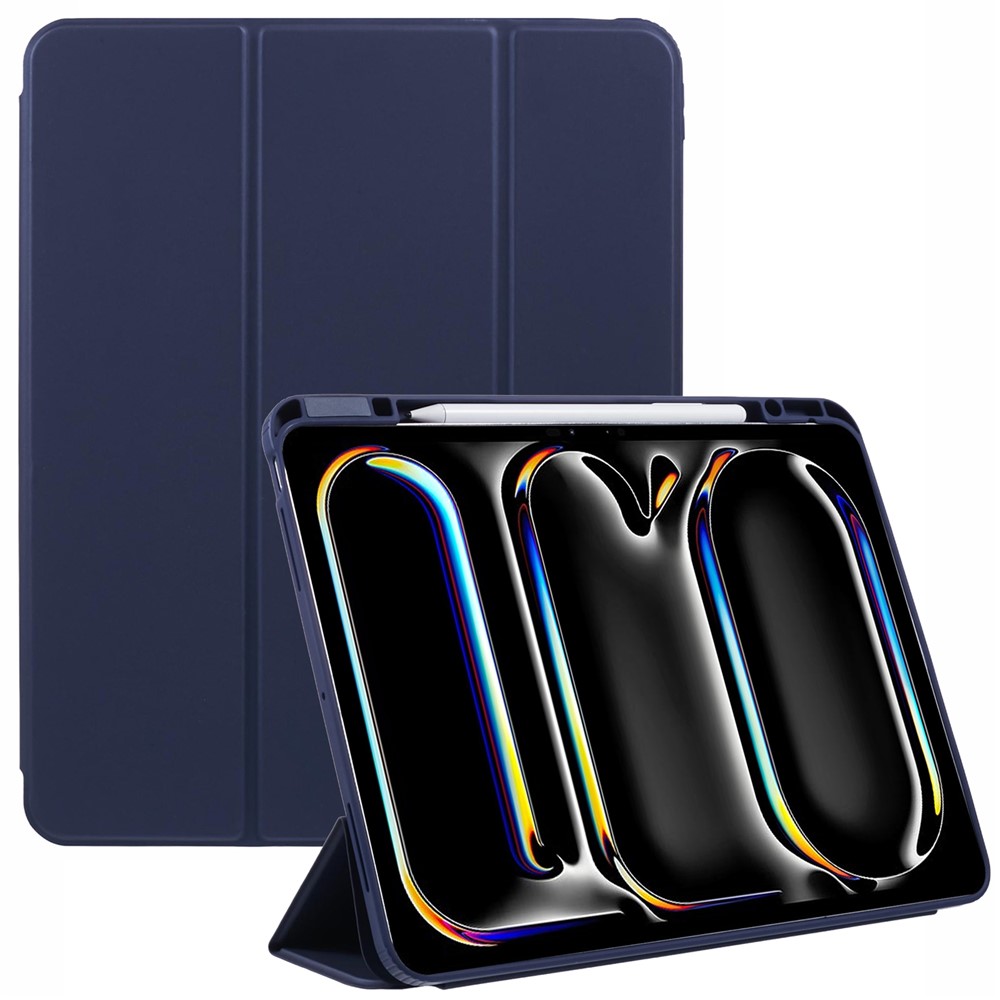 MUTURAL For iPad Pro 13 (2025) / 13 (2024) Case Leather Trifold Stand Cover  Auto Wake / Sleep - Dark Blue
