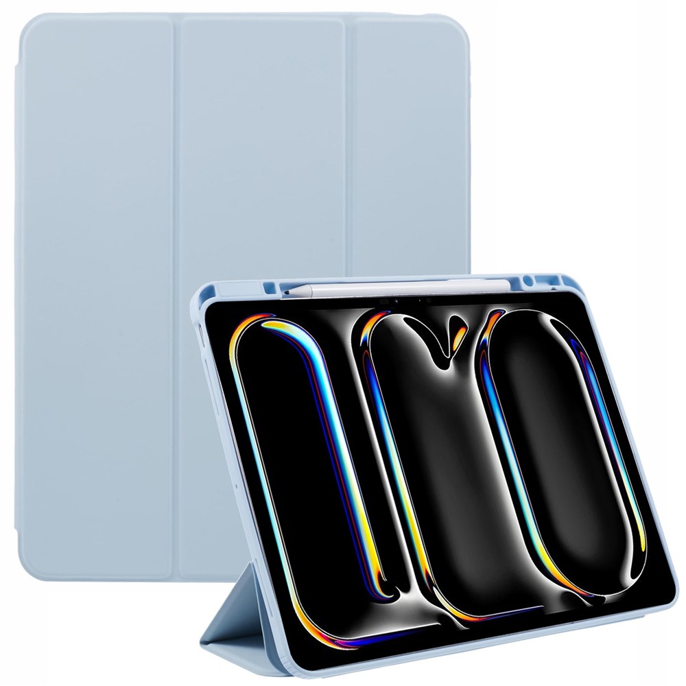MUTURAL For iPad Pro 13 (2025) / 13 (2024) Case Leather Trifold Stand Cover  Auto Wake / Sleep - Sky Blue