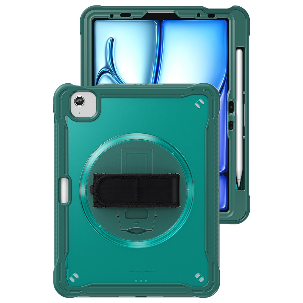 For iPad Air 11 (2025) / (2024) / Air (2022) / (2020) / Pro 11 (2022) / (2021) / (2020) / (2018) Case Kickstand Cover - Midnight Green