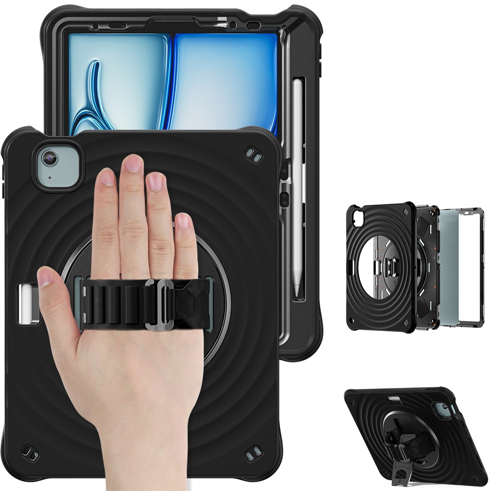 For iPad Air 11 (2025) / (2024) / Air (2022) / (2020) / Pro 11 (2022) / (2021) / (2020) / (2018) Case Kickstand Cover - Black