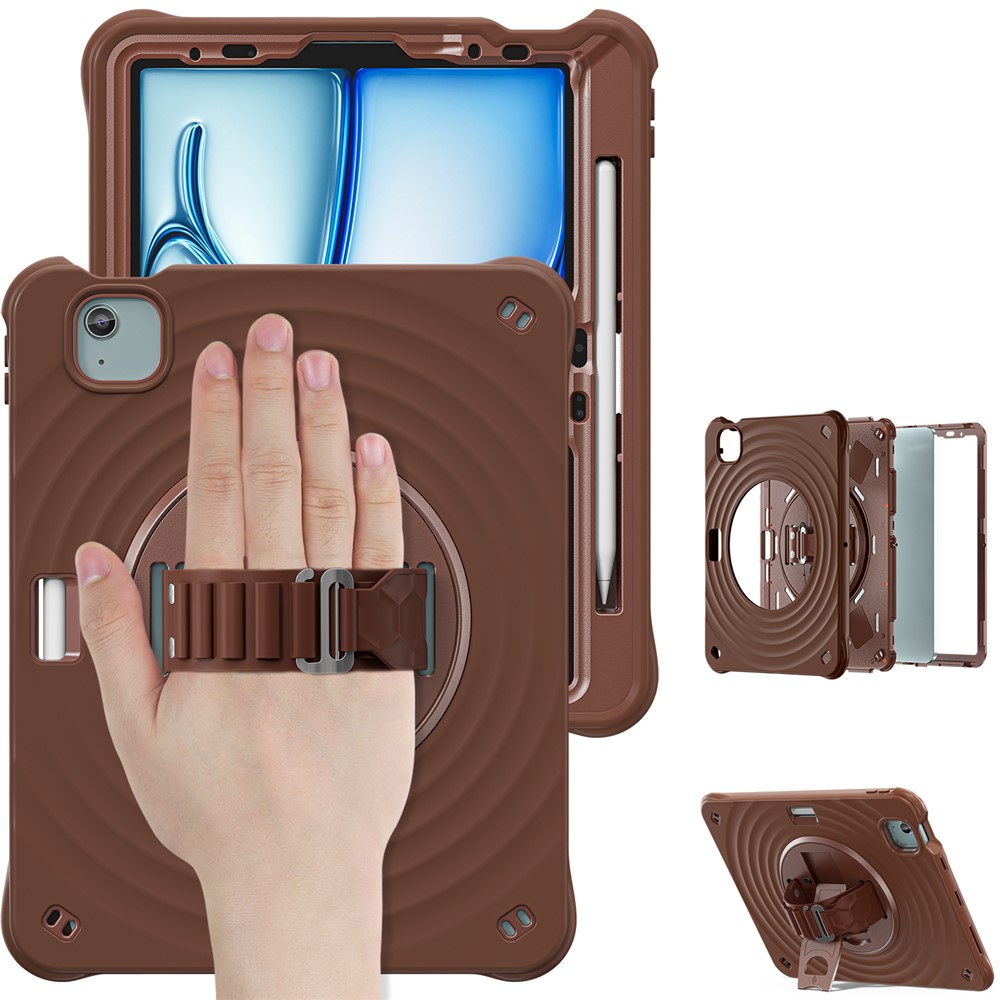 For iPad Air 11 (2025) / (2024) / Air (2022) / (2020) / Pro 11 (2022) / (2021) / (2020) / (2018) Case Kickstand Cover - Chocolate Color