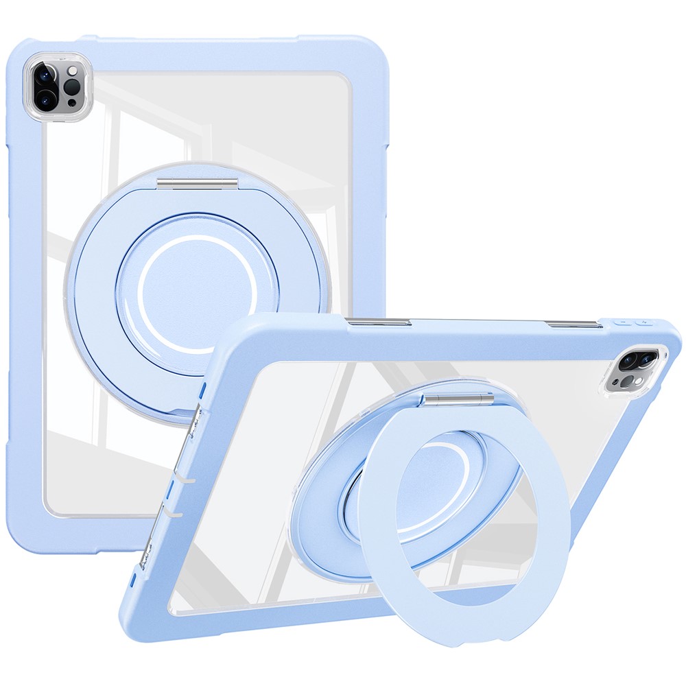 For iPad Pro 11 (2022) / (2021) / (2020) / Air (2022) / (2020) Case Swivel Kickstand PC+Silicone Anti-Drop Tablet Cover - Blue