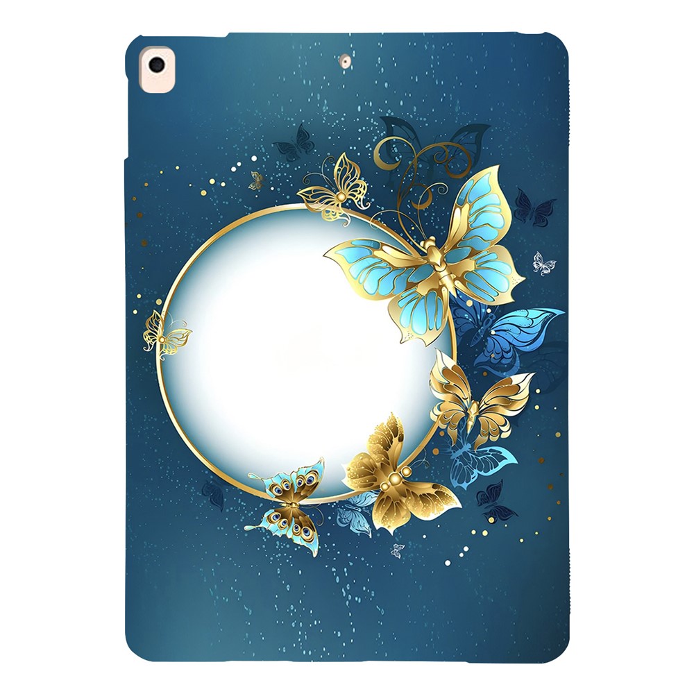 For iPad 10.2 (2021)  /  (2020)  /  (2019) TPU Case Pattern Printing Slim Tablet Protective Cover - Moon and Butterfly