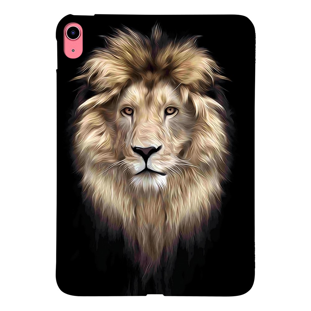 For iPad (2025) / 10.9 (2022) TPU Case Pattern Printing Slim Tablet Protective Cover - Lion
